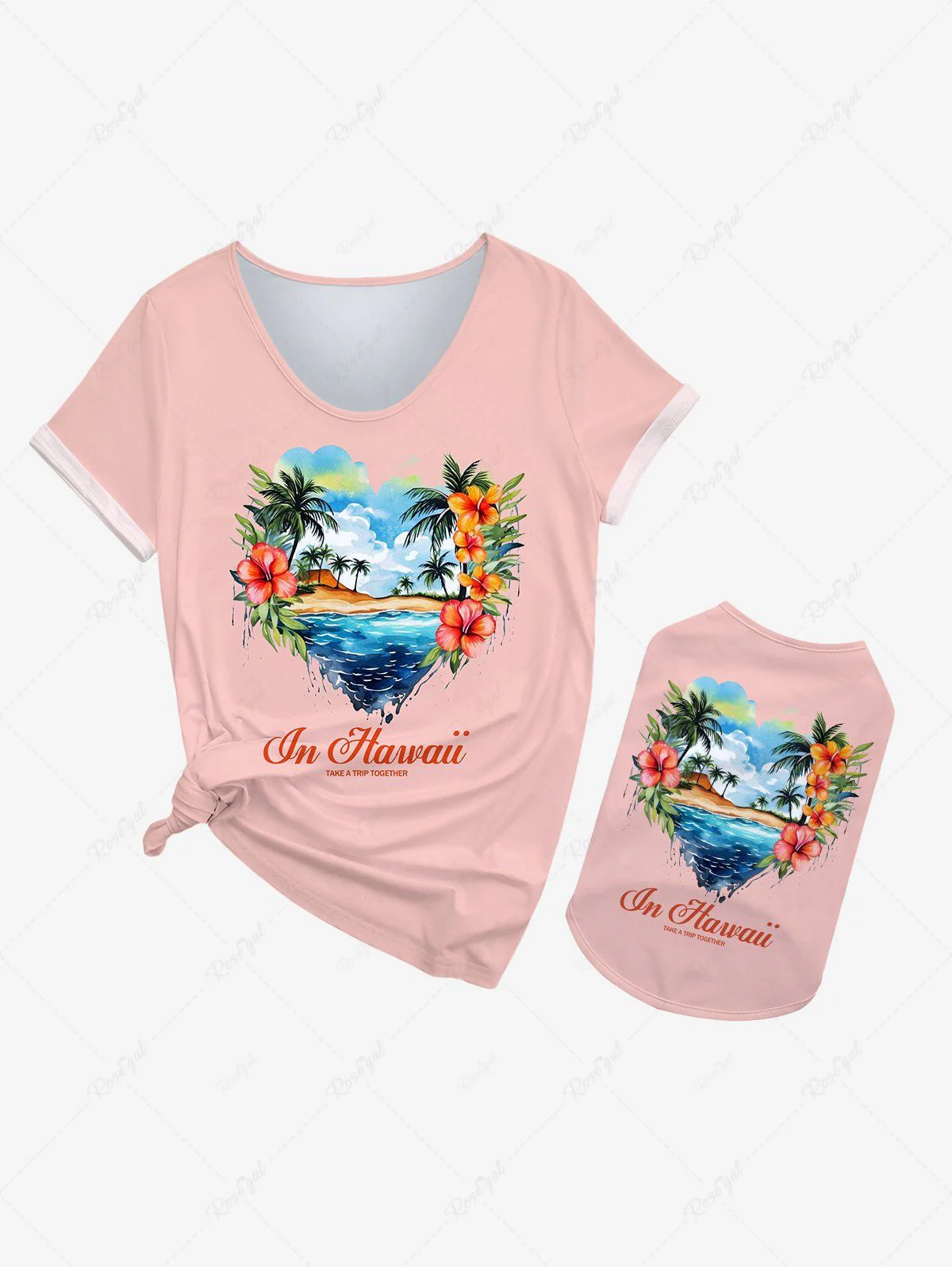 Matching Hawaii Tank Tops for Dog and Owner